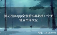 探花视频app全景重现暑期档77个关键点策略大全