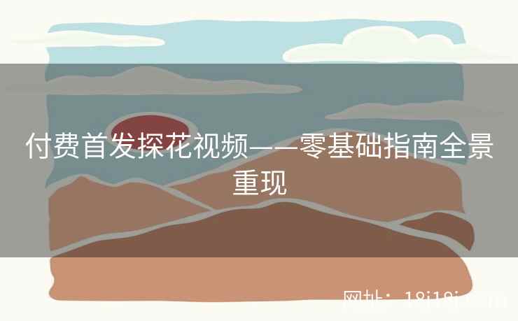 付费首发探花视频——零基础指南全景重现