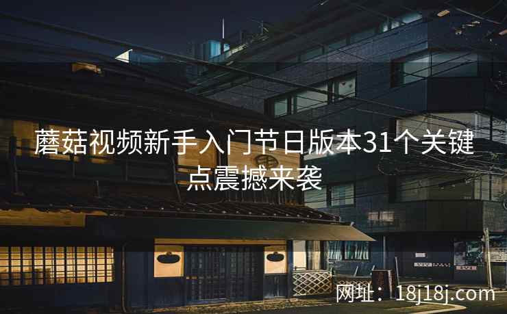蘑菇视频新手入门节日版本31个关键点震撼来袭